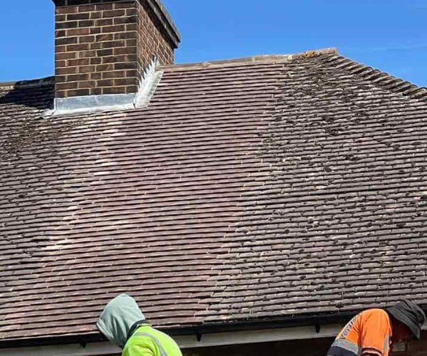 This is a photo of a roof which has just been repaired. Works carried out by EFG Roofing Maltby